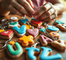 Themed Biscuit Keychains: Fun and Customizable Gift Ideas